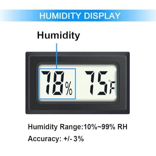 JEDEW 2 Pack Mini Digital Hygrometer Thermometer Gauge, Indoor Outdoor Temperature Humidity Meter for Humidifiers Greenhouse Reptile Plant Humidors, Large LCD Screen, Display in Fahrenheit (℉) (2) 2