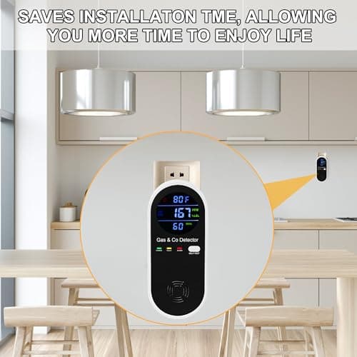 2 Packs Combination Natural-Gas and Carbon-Monoxide-Detector,Koabbit 4-in-1 CO/LPG/LNG Explosive Gas Detector Alarm with Temperature(°F) & Humidity for Home,RV,Hotel,Apartment 5