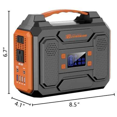 Portable Solar Generator, 300W Portable Power Station with Foldable 60W Solar Panel,110V Pure Sine Wave 280Wh Battery Power Pack with USB DC AC Outlet for Camping Smart Devices RV Van Outdoor-Orange 5