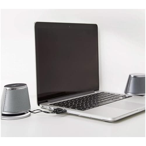Amazon Basics Stereo 2.0 Speakers for PC or Laptop with Volume Control, 3.5mm Aux input, USB-Powered, 1 Pair, Silver 7