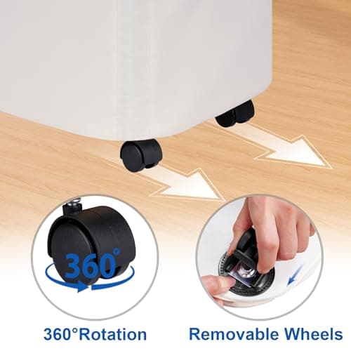 efluky Laundry Basket with Wheels, Tall Rolling Laundry Hamper with Lid and Removable Bag, Aesthetic Dirty Clothes Hamper on Wheels for Laundry Room, Bedroom, Dorm and Bathroom, 100L Beige 5