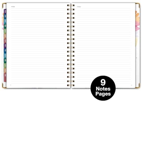 HARDCOVER 2026 Planner, 8.5"x11": 14 Months (November 2025 - December 2026), Daily Weekly Monthly Planner, Yearly Agenda, Bookmark, Pocket Folder and Sticky Note Set (Rainbow Floral) 6
