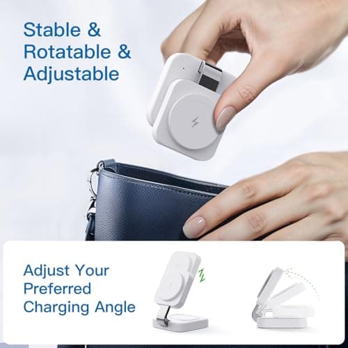 2026 Traveling Wireless Mag-Safe Fast Charging Station,Magnetic 3 in 1 Charger with iPhone 17 16 15 14 13 12 Pro Max Plus,Apple Watch Series & Air pods 4 3 2 Pro-Gifts for Wife & Husband(White) 7