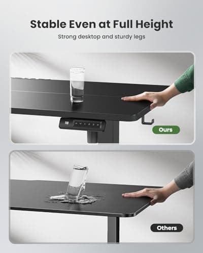 Marsail Electric Standing Desk, Adjustable Height Stand up Desk, 48 x 24 Inches Sit Stand Home Office Desk, Computer Desk, Black 5