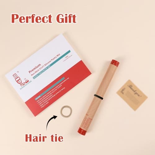 Non-slip Silicone Pastry Mat Extra Large with Measurements 28''By 20'' for Silicone Baking Mat, Counter, Dough Rolling, Oven Liner,Fondant/Pie Crust By Folksy Super Kitchen Red 7