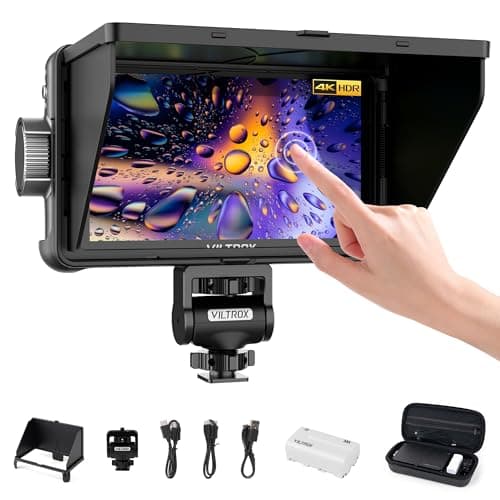 VILTROX DC-550 Touch Screen DSLR Camera Field Monitor 1200 Nits High-Bright 5.5 inch DSLR Camera Monitor with Sunshade Hood/Battery 3D LUT HDR 4K HDMI in and Out Exposure Focus Assist Waveform Monitor