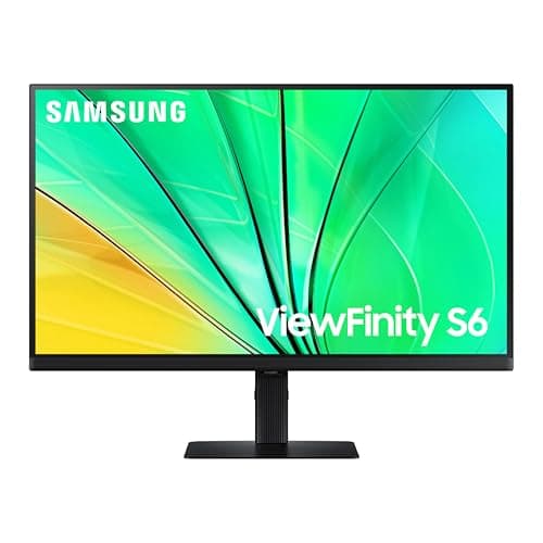 SAMSUNG 27" ViewFinity S6 (S60D) Series QHD High Resolution Computer Monitor, 100Hz, HDR10, Multiple Ports w/ HDMI, DisplayPort, USB-A, Easy Setup, Height Adjustable Stand, LS27D606EANXGO, 2024