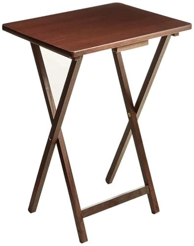 CNEIESD 19 x 14.5 x 26 Inch Folding Side Table, Sturdy Solid Wood & X-Frame for Living Room, Use as a TV Tray, Folding Tray Table or TV Dinner Tray Table