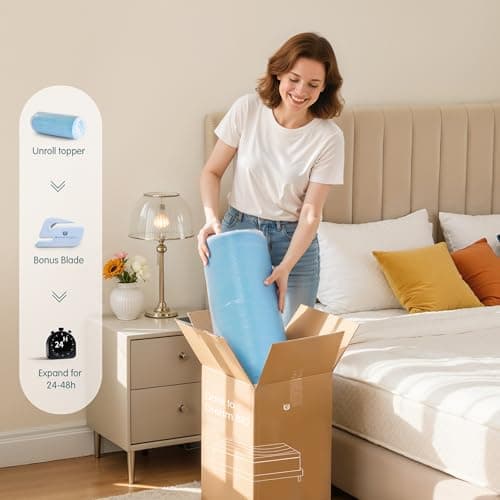 SyMax Memory Foam Mattress Topper, Gel Infused Foam Topper, Breathable Bed Topper, Pressure Relieving, CertiPUR-US Certified, 3 Inch, Queen Size 7