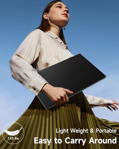 AYY 15.6" Portable Monitor 1080P FHD IPS Screen Extender with USB-C & HDMI for Laptop, PC, Mac, Phone, PS4, Xbox, Switch, VESA Mount, Dual Speakers, Headphone Jack-Black (1080P 60HZ Black) 8