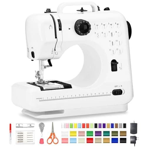 Sea Punk Sewing Machine for Beginners, Mini Sewing Machine with 12 Built-in Stitches, Kids Sewing Machine with Foot Pedal, High-Low Speeds, Portable Sewing Machines and Sewing Enthusiasts (505)