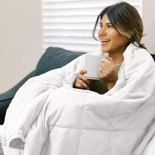 Homesmart 50 lbs Weighted Blanket King Size, Heaviest Weighted Blanket, Breathable Soft Fabric, 50 Pounds, White 8