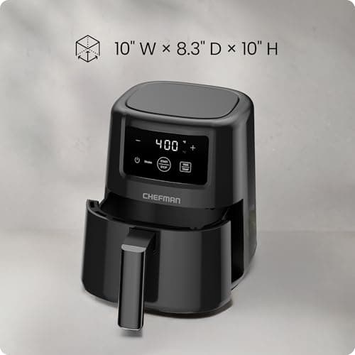 CHEFMAN 2 Qt Mini Air Fryer – Digital Space-Saving Compact Air Fryer with Nonstick and Dishwasher Safe Basket, Quick & Easy Meals in Minutes, Features Digital Timer and Shake Reminder – Black 9