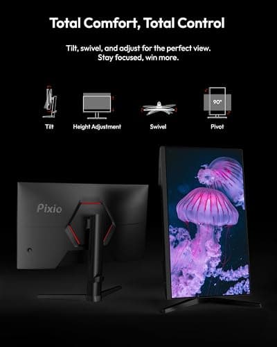 Pixio PX277 Prime Neo 27 inch 180Hz Refresh Rate QHD 1440p Resolution Fast IPS Panel 1ms GTG Response Time Gaming Monitor with Adaptive Sync and Fully Adjustable Stand 7