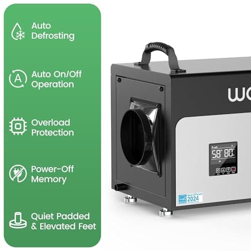 Waykar 130 Pints Energy Star Most Efficient Commercial Dehumidifier with Pump and Drain Hose for Crawl Spaces, Basements, Ducted Industrial Use, and Water Damage Unit - 5-Year Quality Coverage 8