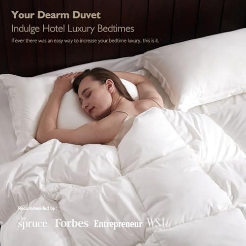 Hotel Luxury All Season Feather Down Comforter King Size, Silky Soft Egyptian Cotton Blend Cover, Fluffy Ethically Sourced Feather & Down Fibers Filled Duvet Insert with Corner Ties, 106x90 Inch White 6