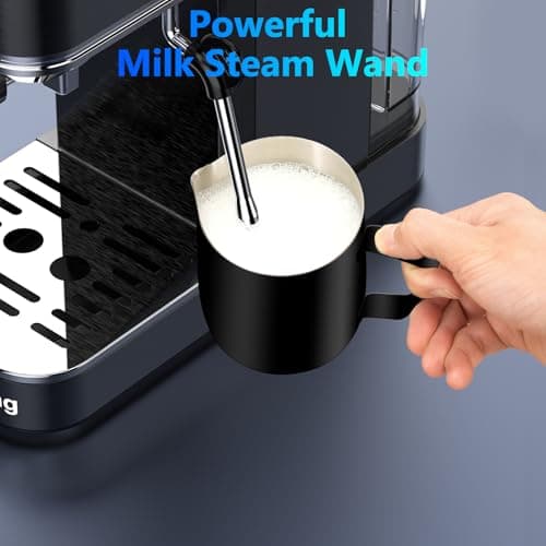 URintells Cuising Espresso Machine 20 Bar,Touch Screen Espresso Maker with Steam Milk Frother,Stainless Steel Expresso Coffee Machine for Cappuccino Latte Cold Brew,1350W Fast Heat Up System,Black 6