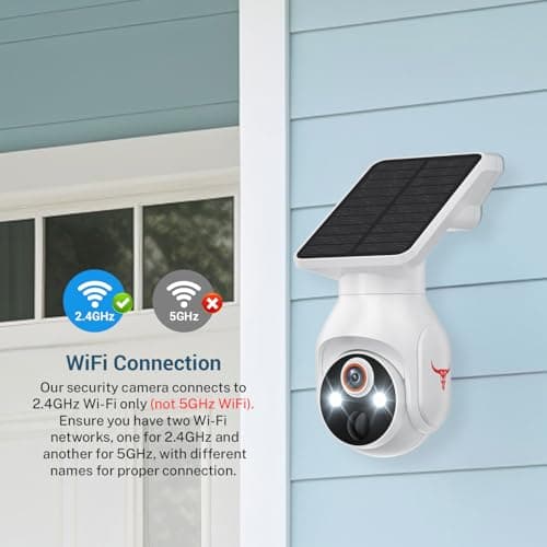 1080p Security Camera Wireless with Solar Panel, AI Human Detection, 2-Way Audio, Color Night Vision, 2.4G WiFi Only, Cloud Storage (Sold Separately), Indoor/Outdoor Surveillance Bullet Cam (WiFi) 7