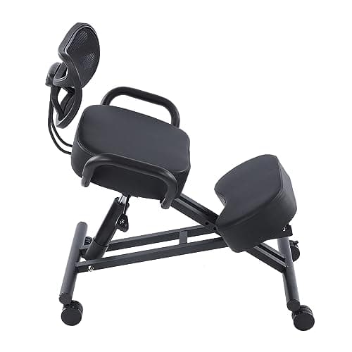 Ejoyous Kneeling Chair, Pneumatic Posture Correcting Knee Stool with Cushion Height Adjustable Rolling Orthopaedic Desk Stool for Banking Meeting Room Office Home Reception 6