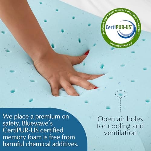 Bluewave Bedding Ultra Slim Gel Memory Foam Pillow for Stomach and Back Sleepers - Thin, Flat Design for Cervical Neck Alignment and Deeper Sleep (2.75-Inches Height, King Size) 6