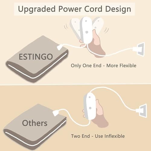 ESTINGO Electric Blanket Heated Blanket Twin Size, 62"x84" Electric Heated Blanket with 10 Hours Auto Off & 5 Heating Levels and Super Cozy Soft Sherpa for Couch & Bed, Machine Washable, Light Pink 6