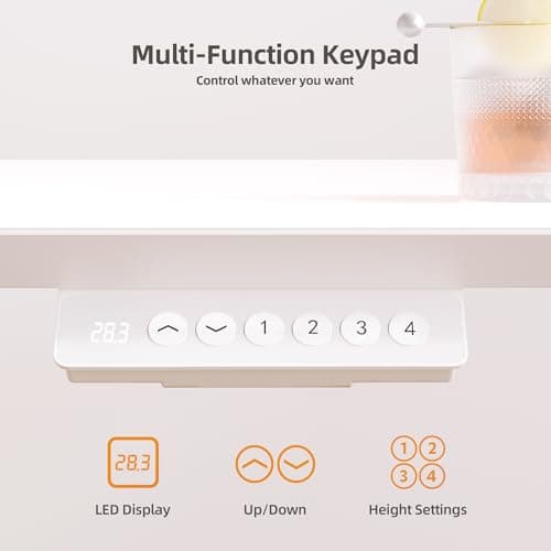 Claiks Glass Standing Desk with Drawers, 40×24 Inch Adjustable Stand Up Desk Quick Install Home Office Computer Desk, White 7