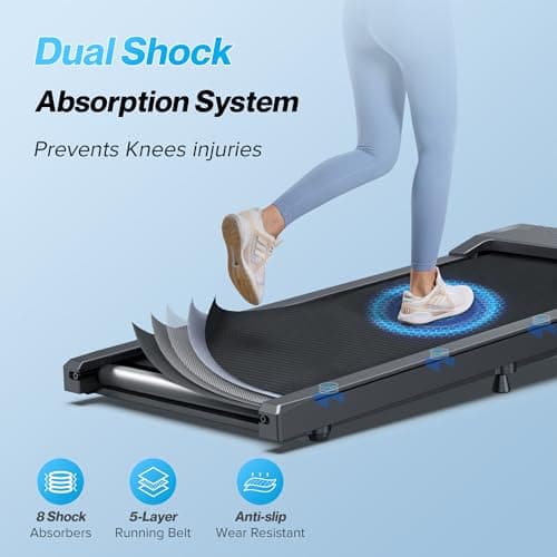 WELLFIT Walking Pad, Under Desk Treadmill with Incline, Portable Walking Pad Treadmill for Home and Office with APP & Remote Control and LED Display, 265 lbs Capacity 7