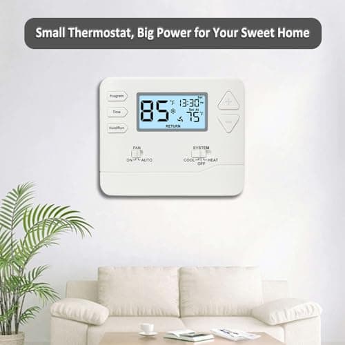 Programmable Thermostat for Home, 5-1-1 Day Programmable Digital Energy-Saving Thermostat，Multi-Stage, 2 Heat/2 Cool, Advanced Thermostat for Enhanced Home HVAC Systems，White Backlight 7