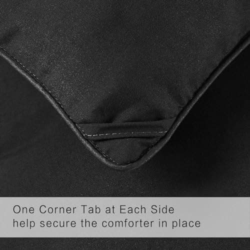 COHOME Quilted Oversized King Size Comforter - All-Season Down Alternative Duvet Insert - Luxury Hotel Winter Warm Black Comforter with Anti-Clump Tech & 8 Tabs- Reversible（98"x116"） 5