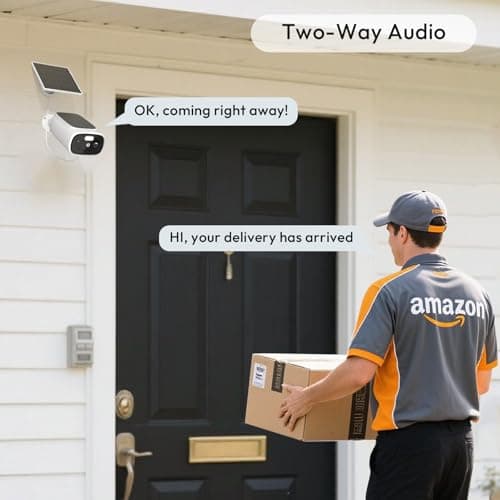 2.4G/5G WiFi Cameras for Home Security with Double Solar Panels, 2K Solar Security Cameras Wireless Outdoor, Color Night Vision, 2-Way Talk, Spotlight, Siren,IP66, Cloud/SD, AI Detection, W/Alexa 6