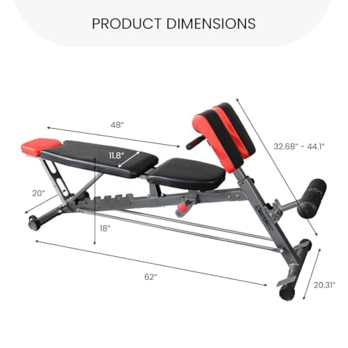 Finer Form Multi-Functional FID Weight Bench for Full All-in-One Body Workout – Hyper Back Extension, Roman Chair, Adjustable Ab Sit up Bench, Incline Decline Bench, Flat Bench 5