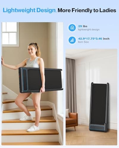 Walking Pad Under Desk Treadmill: Up to 10% Incline Voice Control 2.5HP Smart Treadmills Compatible with WELLFIT KINOMAP APP for Home Office - 265 LBS Capacity 8