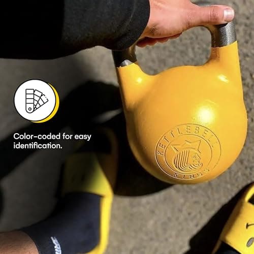 Kettlebell Kings Competition Kettlebells Weight - 33mm handle - 4-32 KG - Hand weights Workout Gym Equipment and Strength training sets for Women and Men - Weights set for Home Gym 6