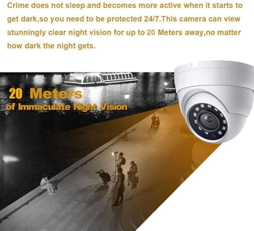 Real HD 5MP Analog Coax Dome TVI CVI CCTV Surveillance Security Camera, 2.8mm 100° Wide Viewing Angle, 65ft IR Night Vision, Outdoor, Full Metal Housing, ONLY Compatible with 5MP and 8MP DVR 5