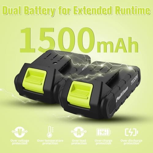 PULITUO'S 20V Cordless Drill/Driver, Electric Screwdriver - 2 Batteries, 30Nm, 21+1 Torque, 2 Speed, Keyless 3/8" Chase Drill with LED Light, Kit for Home (Green) 6