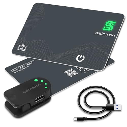 Wallet Finder RFID Blocking Card IP68 Item Tracker Works with Apple Find My APP & Network with Recharge Clip (iOS Only)