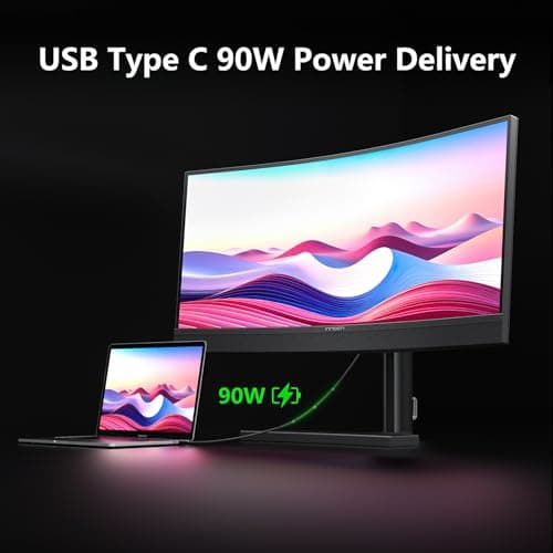 INNOCN 34 Inch Curved Ultrawide Gaming Monitor Mini LED 3440 x 1440p 165Hz PC Computer Gaming Monitor, USB Type C Power Delivery, HDMI, DP, Stereo Speakers, Charger Pad, Black 6