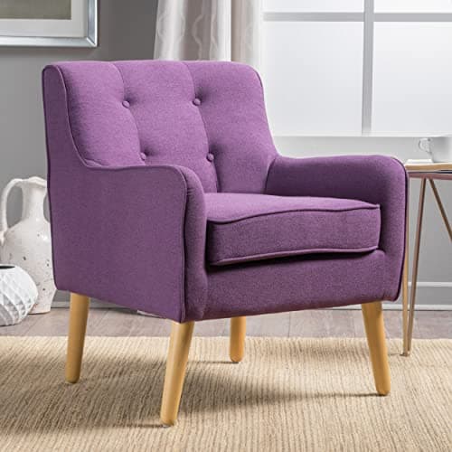 Christopher Knight Home Felicity Mid-Century Fabric Arm Chair, Purple 2