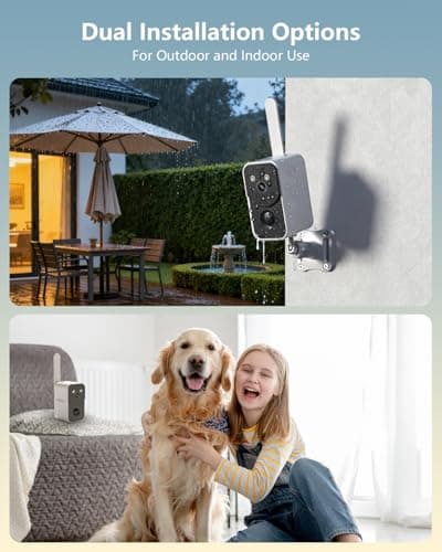 Xega 4G Cellular Security Camera Outdoor Wireless, No WiFi Camera with Built-in SIM Card, 1000mAh Battery Powered, Motion Detection Night Vision Two-Way Audio Siren Warning Light Alarm APP Alert IP66 7