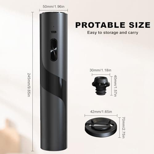 COKUNST Electric Wine Opener with Vacuum Pump, USB Rechargeable Wine Bottle Opener with Foil Cutter, Vacuum Stopper, Cordless Automatic Corkscrews Remover Gift Kit for Home Kitchen 7