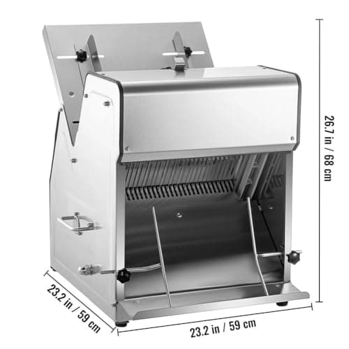Commercial Bread Slicer, 370W Stainless Steel, Electric Cutter, 12mm Blade, Kitchen Appliance Toaster 6