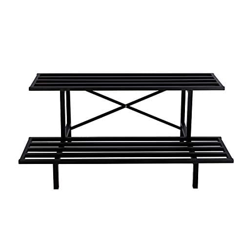 Zhongma 2 Tier Sturdy Metal Plant Stand Heavy Duty Plant Holder for Home Indoor and Outdoor,L45.67 x W17.5 x H14 inch, 440 LBS Capacity & Heavy Duty Construction …