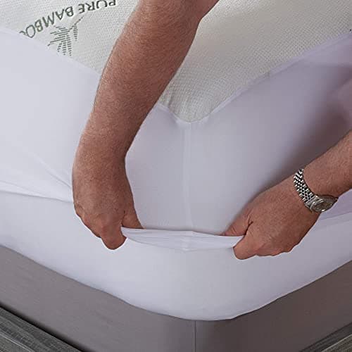 Queen Mattress Protector by PURE BAMBOO, Waterproof - Viscose Derived from Bamboo, Breathable, Noiseless Mattress Cover Protects Against Moisture, Spills, Stains (Queen) 5