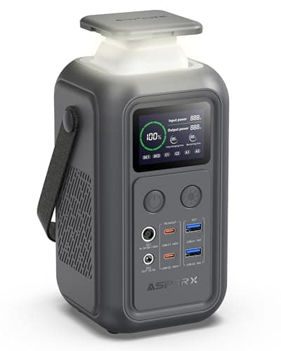 AsperX Portable Power Station (60,000mAh), Dual 140W Fast Charging (Total 200W), LiFePO4 Battery, 192Wh Power Bank Station, Home Backup for Travel, Camping, Home, Emergency (Gray)