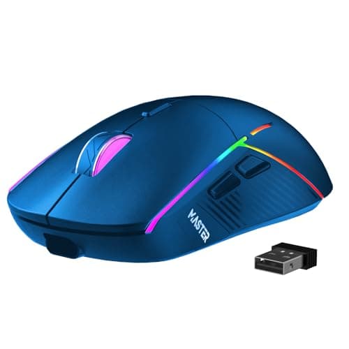 FFJ Wireless Gaming Mouse, 24000 DPI, Tri-Mode 2.4G/USB-C/Bluetooth 5.3 Gaming Mouse Wireless, RGB Programmable Mouse Gamer, 75Hrs Battery Life, Rechargeable Gaming Mice for PC, Mac, PS5, Xbox - Navy