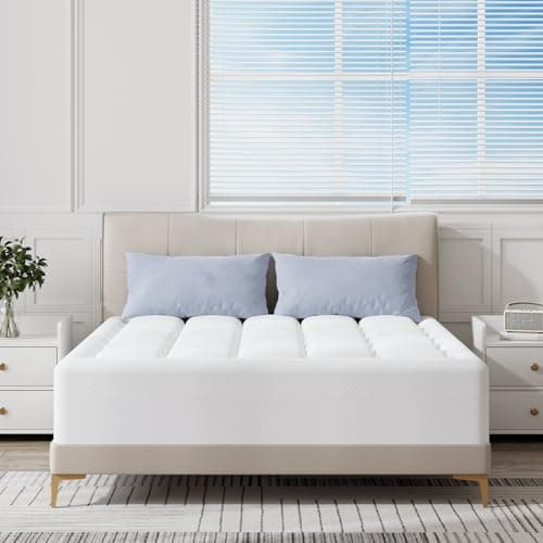 ELEMUSE Cal King Dual Layer 3 Inch Memory Foam Mattress Topper for Pressure Relief, Breathable Pillow Top Mattress Pad with Deep Pocket, Enhanced Support, Non-Slip Design & Removable & Washable 6