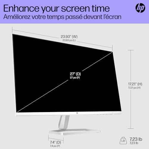 HP Series 5 27 inch FHD Monitor, Full HD Display (1920 x 1080), IPS Panel, 99% sRGB, 1500:1 Contrast Ratio, 300 nits, Eye Ease with Eyesafe Certification, 527sa (2024) 7