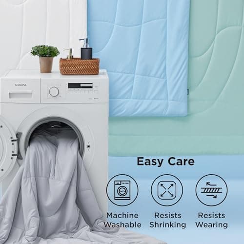 Bedsure Cooling Comforter King Size - Cooling Blankets for Hot Sleepers, Lightweight Comforter for Summer with Dual-Sided Cool Tech, Soft Breathable Cold Blanket for Sleeping, Blue, 102x90 Inches 7