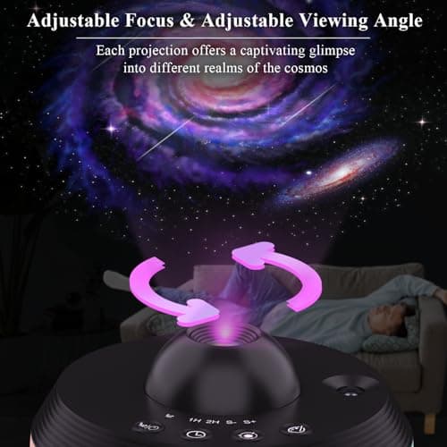 Galaxy Projector, Star Projector with Meteor & 4 Varicolored Lighting Effects, Jellyfish Projector Night Light Space Starry Sky Projector for Bedroom, Ocean Wave Projector for Kids Adults 6