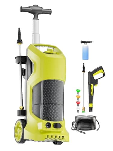 Electric Pressure Washer Pressure Washer with 4 Nozzles, 25FT Hose, Soap Tank, Ideal for Car, Driveway, Patio, Pool Yellow 4500 P 2.3 G